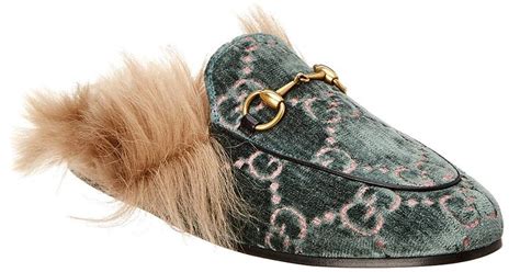 gucci fur slippers|gucci female slippers.